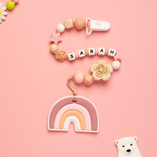 Load image into Gallery viewer, Personalized Pacifier/Teether clip - Peachy pink