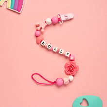 Load image into Gallery viewer, Personalized Pacifier/Teether clip - Cranberry Crush