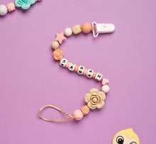 Load image into Gallery viewer, Personalized Pacifier/Teether clip - Peachy pink