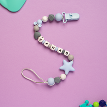 Load image into Gallery viewer, Personalized Pacifier/Teether clip - Peak a Blue