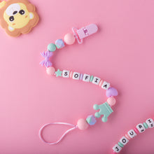 Load image into Gallery viewer, Personalized Pacifier/Teether clip - Cotton Candy