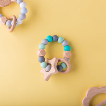 Load image into Gallery viewer, Double rattle teething ring - Icy teal