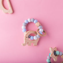 Load image into Gallery viewer, Double rattle teething ring - Smokey blue