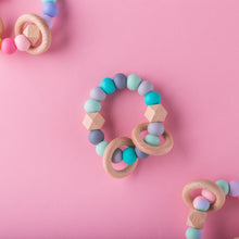 Load image into Gallery viewer, Double rattle teething ring - Icy teal