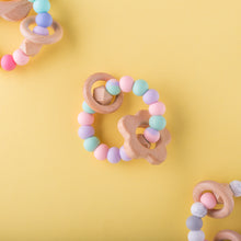 Load image into Gallery viewer, Double rattle teething ring - Cotton candy