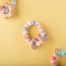 Load image into Gallery viewer, Double rattle teething ring - Girly pink