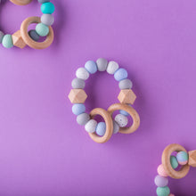 Load image into Gallery viewer, Double rattle teething ring - Smokey blue