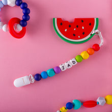 Load image into Gallery viewer, Personalized Pacifier/Teether clip - Bright Rainbow