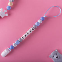 Load image into Gallery viewer, Personalized Pacifier/Teether clip - Cloudy Sky