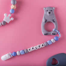 Load image into Gallery viewer, Personalized Pacifier/Teether clip - Cloudy Sky