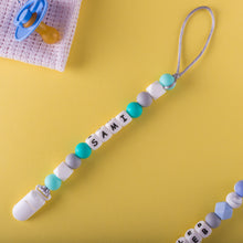 Load image into Gallery viewer, Personalized Pacifier/Teether clip - Icy Teal