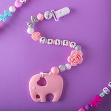 Load image into Gallery viewer, Personalized Pacifier/Teether clip - Girly Pink
