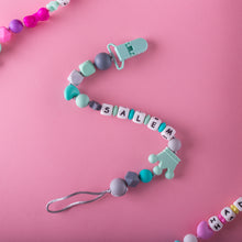 Load image into Gallery viewer, Personalized Pacifier/Teether clip - Icy Teal
