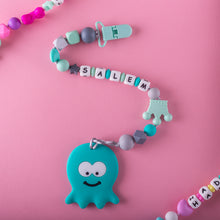 Load image into Gallery viewer, Personalized Pacifier/Teether clip - Icy Teal