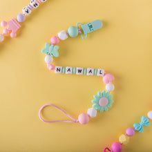 Load image into Gallery viewer, Personalized Pacifier/Teether clip - Pinky Minty