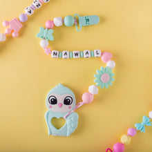 Load image into Gallery viewer, Personalized Pacifier/Teether clip - Pinky Minty