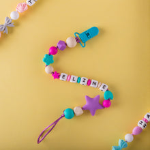 Load image into Gallery viewer, Personalized Pacifier/Teether clip - Retrowave