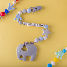 Load image into Gallery viewer, Personalized Pacifier/Teether clip - Smokey Blue