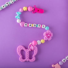 Load image into Gallery viewer, Personalized Pacifier/Teether clip - Springtime Bloom