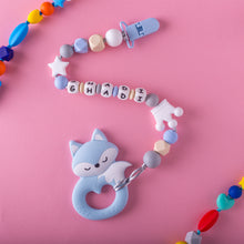 Load image into Gallery viewer, Personalized Pacifier/Teether clip - Wintery Pastels