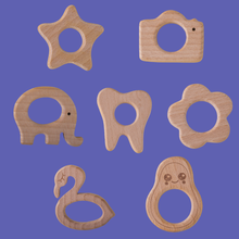Load image into Gallery viewer, Double rattle teething ring - Pastel rainbow
