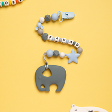 Load image into Gallery viewer, Personalized Pacifier/Teether clip - Peak a Blue
