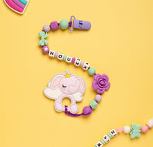 Load image into Gallery viewer, Personalized Pacifier/Teether clip - Hydrangea
