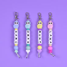 Load image into Gallery viewer, Personalized owl key chain
