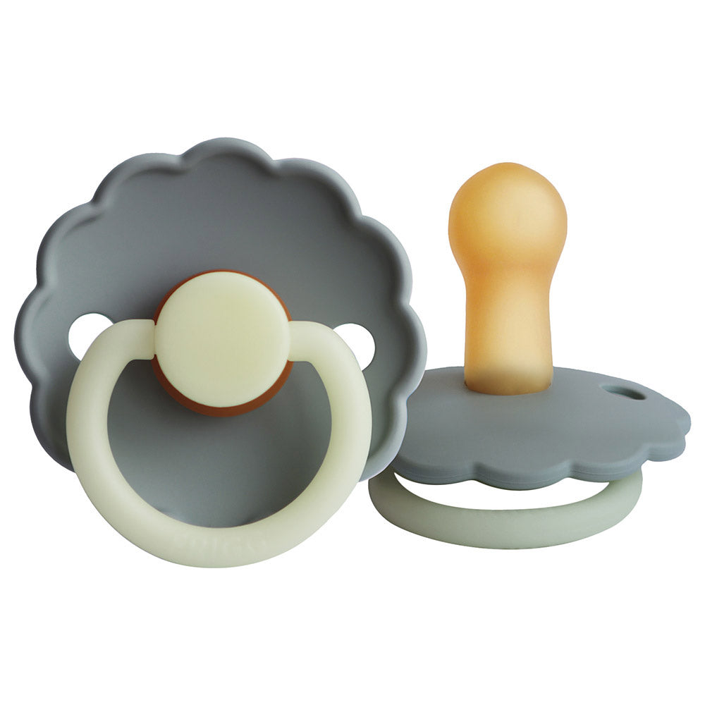 FRIGG pacifier DAISY - French Grey NIGHT size 2: 6-18 months
