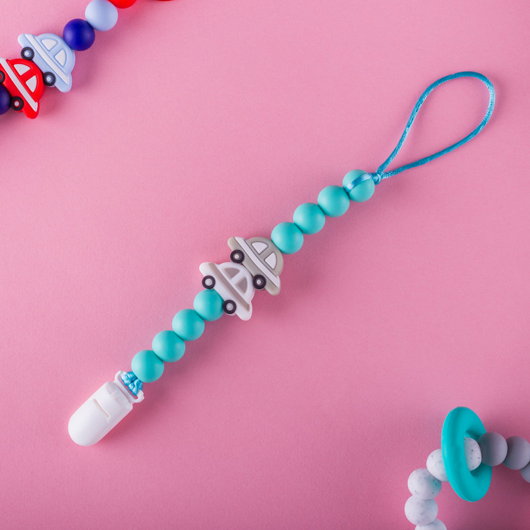 Double Cars Pacifier Clips